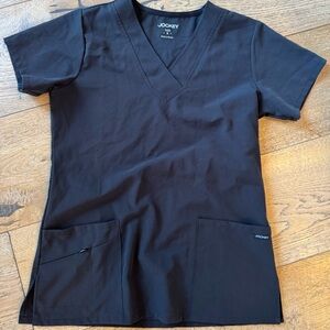 Jockey V-Neck Black Scrub Top